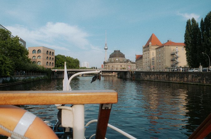 1-hour Sightseeing Boat Cruise Through Historic City Center - Berlin Fernsehturm: seeing the tower from a distance