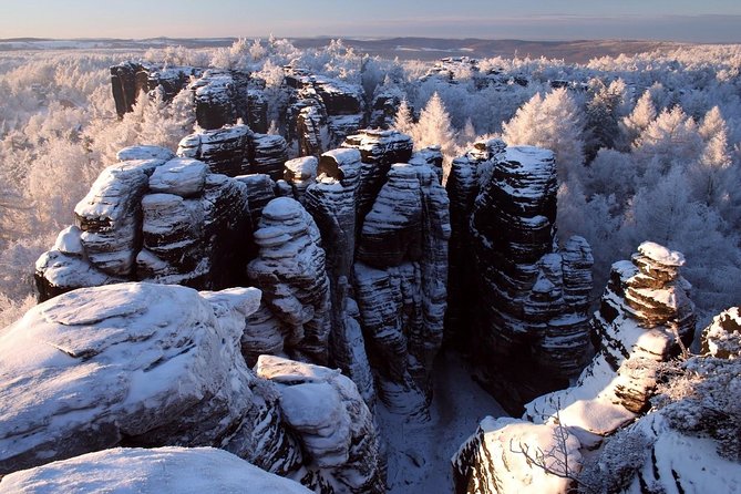 Bohemian and Saxon Switzerland All inlusive trip - Fantasy Tour - Bastei Bridge at First Light, Neurathen Castle Ruins After