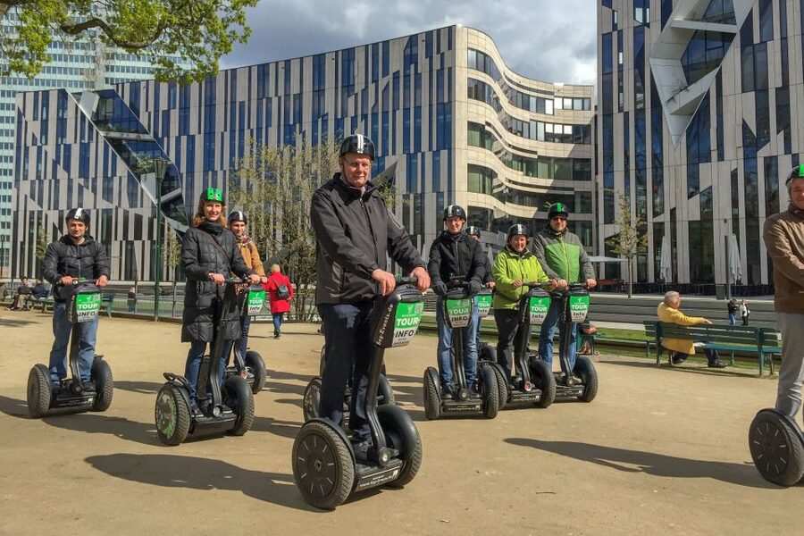 Düsseldorf: Classic City Segway Tour - Getting Back Toward the Center: Oberkasselerbrücke and Skyline Moments