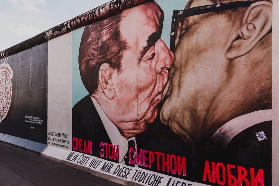 East Berlin and the Wall: Walking Tour - East Side Gallery murals and the Brezhnev-Honecker kiss