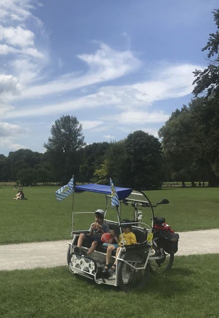 Exploring Munich in a Rikscha - The English Garden stretch, where the tour slows down for a reason