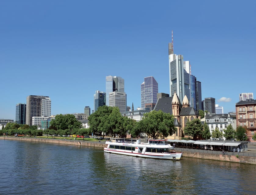 Frankfurt: 1-Hour Panorama Boat Cruise on the river Main - KD Panorama Cruise Meeting Point: Mainkai, Eisener Steg, and the Red Blue White KD Sign