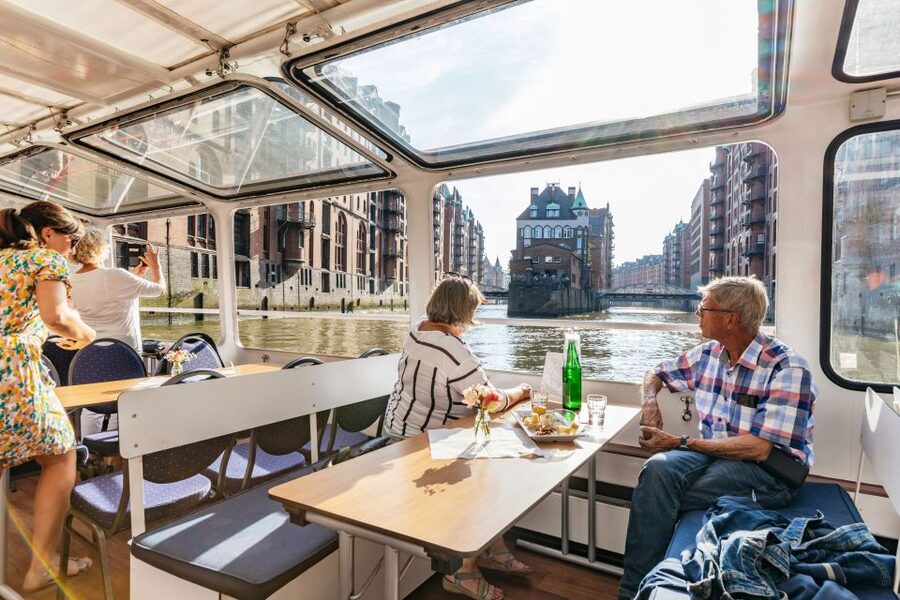 Hamburg: Harbor Cruise with Wine and Cheese - Hamburg harbor views, served with a simple rhythm