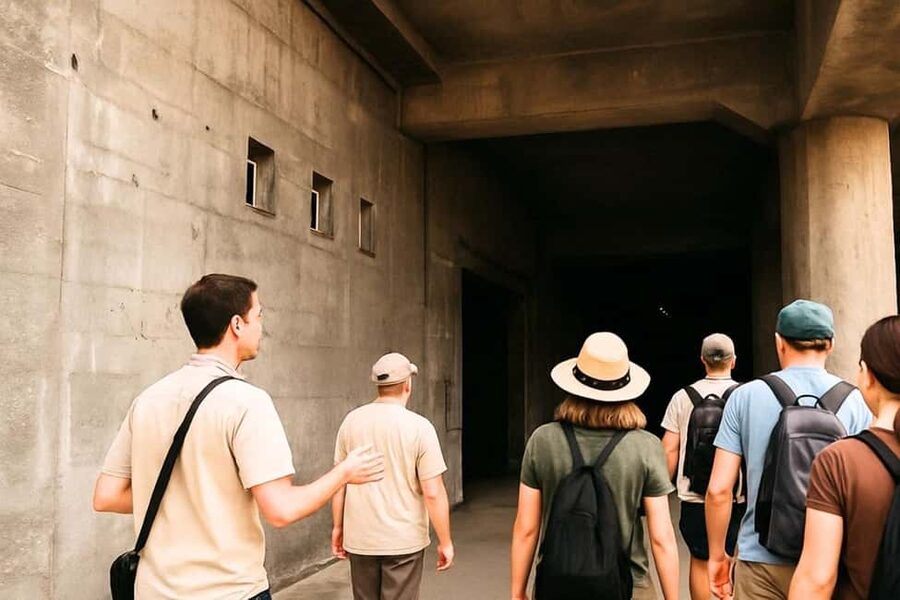 Hamburg: Walking tour of the Green Bunker in St. Pauli - Entering the bunker: what the guide sets up in German