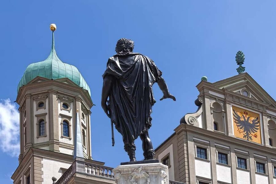 Historical Walking Tour of Augsburg / Historische Führung - Perlach Tower for city orientation, then Fugger Square for power and money