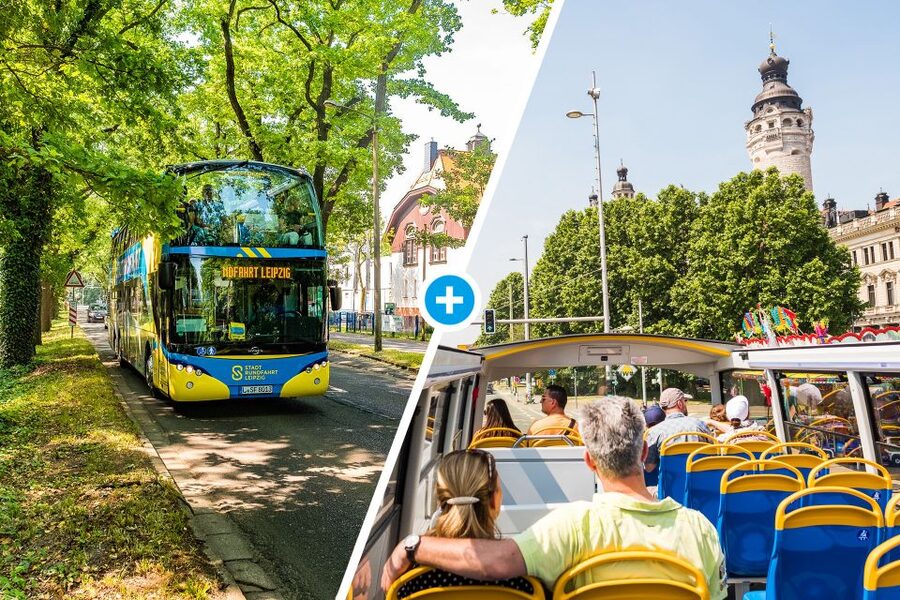 Leipzig: 13-Stop Hop-on/Hop-off Bus Ticket - Red Bull Arena, civic buildings, and the route through Leipzig’s authority zones